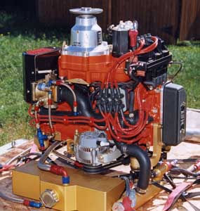 Engine at unpacking, TOP view