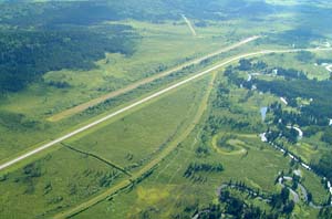 Alaska Highway with Emergency Landingstrip 