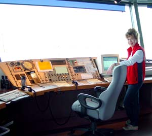 Joan Checking the Weather at Dawson Creek Tower