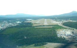 Approach into Whitehorse with town on the left.